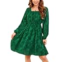 BestWendding Women Long Sleeve Mini Dress Square