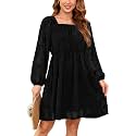 BestWendding Women Long Sleeve Mini Dress Square