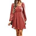 BestWendding Women Long Sleeve Mini Dress Square