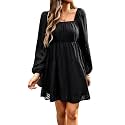BestWendding Women Long Sleeve Mini Dress Square