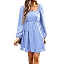 BestWendding Women Long Sleeve Mini Dress Square