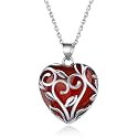 Bestyle Tree of Life Wrapped Healing Crystal Necklaces 12 Month Birthstone Pendant for Women, Crescent/Heart Gemstone Jewelry, Vintage Birthday Gifts/Energy Gift