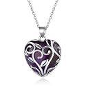 Bestyle Tree of Life Wrapped Healing Crystal Necklaces 12 Month Birthstone Pendant for Women, Crescent/Heart Gemstone Jewelry, Vintage Birthday Gifts/Energy Gift