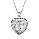 Bestyle Tree of Life Wrapped Healing Crystal Necklaces 12 Month Birthstone Pendant for Women, Crescent/Heart Gemstone Jewelry, Vintage Birthday Gifts/Energy Gift
