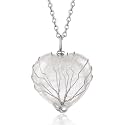 Bestyle Tree of Life Wrapped Healing Crystal Necklaces 12 Month Birthstone Pendant for Women, Crescent/Heart Gemstone Jewelry, Vintage Birthday Gifts/Energy Gift