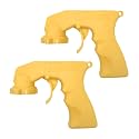 BESULEN 2PCS Car Can Spray Handle, Auto Reusable Clip-On&Off Instant Converts Spray Adapter Paint Aerosol Sprayer with Full Grip Trigger Locking Collar for Painting Adhesives, Universal Fit (Yellow)