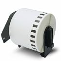 BETCKEY - 1 Rolls Compatible Brother DK-2205 62mm x 30.48m(2-3/7" x 100') Continuous Length Paper Tape Labels With Refillable Cartridge