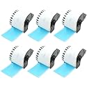 BETCKEY Replace for Brother DK-2205 2.4in x 100ft Light Blue Labels[6 Roll]
