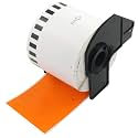 BETCKEY Replace for Brother DK-2205 2.4 in x 100 ft Orange Labels[1 Roll]