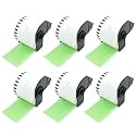 BETCKEY Replace for Brother DK-2205 2.4 in x 100 ft Green Labels[6 Roll]
