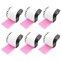 BETCKEY Replace for Brother DK-2205 2.4 in x 100 ft Pink Labels[6 Roll]