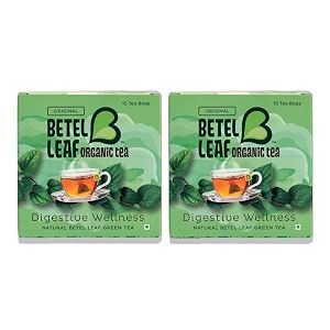 betel leaf organic tea 100 pure betel leaf green tea 15 herbal dip tea bags  digestive and immunity boosters  premium green tea reduces bloatinggut inflammation  rich in antioxidants amp vitamins pack of 2