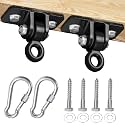 BETOOLL 2400 lb Capacity Heavy Duty Swing Hangers for Wooden Sets Playground Porch Indoor Outdoor &amp; Hanging Snap Hooks Black of 2
