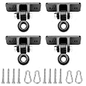 BETOOLL Heavy Duty Swing Hangers Swing Set Hardware Playground Porch Yoga Seat Trapeze Wooden Sets Indoor Outdoor Set Black of 4