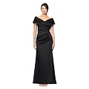 Betsy &amp; Adam Long Slim One Shoulder Dress | Cold Shoulder Evening Gown