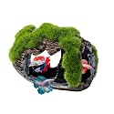 Rislobx Betta Fish Broken Barrel Decor Tank Accessories, Resin Fish Cave Aquarium Hide Tank Decoration (Large)