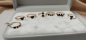 bettar think 7 PCS BLACK GOLD STATEMENT RINGS COMBO SET Brass Gold Plated Ring Set