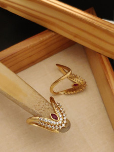 bettar think elegant ruby cz ring brass gold plated ring