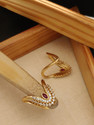 bettar think Elegant Ruby CZ Ring Brass Gold Plated Ring
