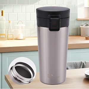 the better home 380 ml insulated coffee cup tumbler  double walled 304 stainless steel  leakproof  diwali gift for friends amp family  6 hrs hot amp cold  perfect for travel home amp office  silver