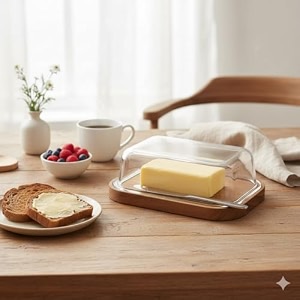the better home butter dish with bamboo lid stick butter holderborosilicate glass container for storage butter glassbutter tray container dark brown butter dishtray pack of 3