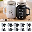The Better Home Glass Salt &amp; Pepper Shakers Set- Black &amp; White (Pack of 10) | Moisture-Proof Seasoning Shakers with Handle | Perfect Pour Holes for Kitchen Dining Table Restaurant