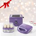The Better Home FUMATO House Warming, Anniversary, Wedding Gifts for Couples- 2 Slice Pop-up Toaster with Bun Rack + Sandwich Maker + 2 in 1 Egg Boiler &amp; Poacher | 1 Year Warranty (Purple)