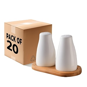 the better home ceramic salt and pepper shakers set pack of 1 with wooden tray  dining table decorative items  salt pepper set for dining table  salt and pepper shaker  white