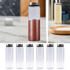 the better home glass salt amp pepper shaker salt amp pepper dispenser  moisture-proof seasoning transparent shaker set  perfect pour holes for kitchen dining table restaurant pack of 6