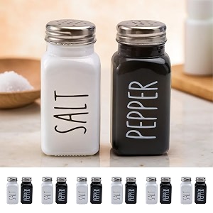 the better home glass salt amp pepper shakers set- black amp white pack of 6  moisture-proof seasoning shakers  salt amp pepper containers  salt amp pepper containerset for dining table