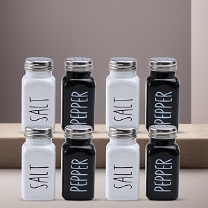 the better home glass salt amp pepper shakers- black and white  salt amp pepper dispenser  moisture-proof seasoning shakers  perfect pour holes for kitchen dining table restaurant pack of 4