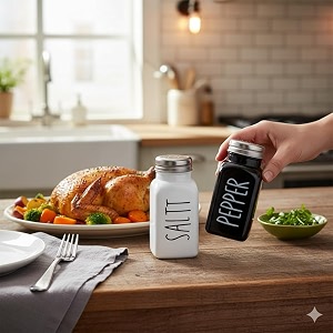 the better home glass salt amp pepper shakers- black and white  salt amp pepper dispenser  moisture-proof seasoning shakers  perfect pour holes for kitchen dining table restaurant pack of 5