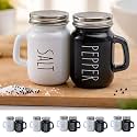 The Better Home Glass Salt &amp; Pepper Shakers Set- Black &amp; White (Pack of 5) | Moisture-Proof Seasoning Shakers with Handle | Salt &amp; Pepper Containers | Salt &amp; Pepper Container/Set for Dining Table