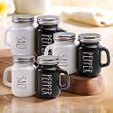 The Better Home Glass Salt &amp; Pepper Shakers Set- Black &amp; White (Pack of 3) | Moisture-Proof Seasoning Shakers with Handle | Salt &amp; Pepper Containers | Salt &amp; Pepper Container/Set for Dining Table