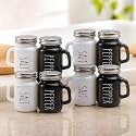 The Better Home Glass Salt &amp; Pepper Shakers Set- Black &amp; White (Pack of 4) | Moisture-Proof Seasoning Shakers with Handle | Salt &amp; Pepper Containers | Salt &amp; Pepper Container/Set for Dining Table