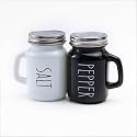 The Better Home Glass Salt &amp; Pepper Shakers Set- Black &amp; White | Moisture-Proof Seasoning Shakers with Handle | Perfect Pour Holes for Kitchen Dining Table Restaurant (Pack of 1)