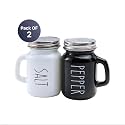 The Better Home Glass Salt &amp; Pepper Shakers- Black and White | Salt &amp; Pepper Dispenser | Moisture-Proof Seasoning Shakers | Perfect Pour Holes for Kitchen Dining Table Restaurant (Pack of 2)