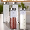 The Better Home Glass Salt &amp; Pepper Shaker (Pack of 4)| Salt &amp; Pepper Dispenser | Moisture-Proof Seasoning Transparent Shaker Set | Perfect Pour Holes for Kitchen Dining Table Restaurant