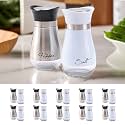 The Better Home Glass Salt &amp; Pepper Shakers Set (Silver/White - Pack of 10) | Moisture-Proof Seasoning Shaker Set | Salt &amp; Pepper Containers | Salt &amp; Pepper Container Set for Dining Table
