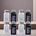 The Better Home Glass Salt &amp; Pepper Shakers- Black and White | Salt &amp; Pepper Dispenser | Moisture-Proof Seasoning Shakers | Perfect Pour Holes for Kitchen Dining Table Restaurant (Pack of 4)