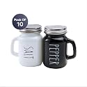 The Better Home Glass Salt &amp; Pepper Shakers Set- Black &amp; White (Pack of 10) | Moisture-Proof Seasoning Shakers with Handle | Perfect Pour Holes for Kitchen Dining Table Restaurant