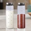 The Better Home Glass Salt &amp; Pepper Shaker (Pack of 2) | Salt &amp; Pepper Dispenser | Moisture-Proof Seasoning Transparent Shaker Set | Perfect Pour Holes for Kitchen Dining Table Restaurant