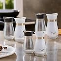 The Better Home Glass Salt &amp; Pepper Shakers Set (Silver/White - Pack of 3) | Moisture-Proof Seasoning Shaker Set | Salt &amp; Pepper Containers | Salt &amp; Pepper Container Set for Dining Table