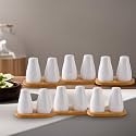 The Better Home Ceramic Salt and Pepper Shakers Set (Pack of 6-2Pcs Each) with Wooden Tray | Dining Table Decorative Items | Salt Pepper Set for Dining Table | Salt and Pepper Shaker | White