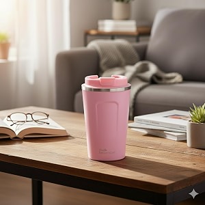 the better home 380 ml insulated coffee cup tumbler  double walled 304 stainless steel  leakproof  spillproof silicone rim  6 hrs hot amp cold  bpa free  perfect for home amp office  blue pink
