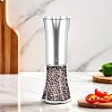 The Better Home Black Pepper Crusher (200ml) | Glass &amp; Stainless Steel Body with Ceramic Burr | Pepper Mill | Manual Grinder for Kitchen | Adjustable Coarseness | Salt Pepper Grinder