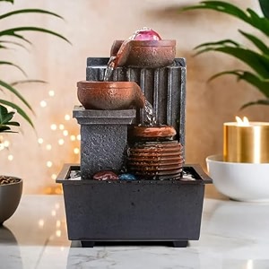 the better home polyresin water fountain for home decor  indoor decor for living room tabletop hall amp office  housewarming gift  calming nature decor  21x155x29 cm