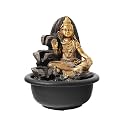 The Better Home Buddha Water Fountain for Home Decor/LED Lights/Waterfall Fountain Indoor Home Decor/Garden Decor Items/Wedding Gifts/Euro Plug/2m Cord/Bronze -33x17x49.5 cm