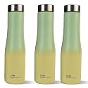 The Better Home Splash Stainless Steel Water Bottle 1 Litre | Leak Proof, Durable & Rust Proof | Bottle for Office & Travel | Pack of 3, Lemon Green