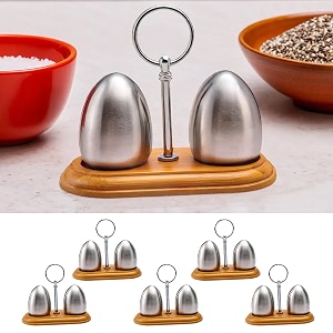 the better home stainless steel salt amp pepper shakers set pack of 5  moisture-proof seasoning shakers with stand  salt amp pepper containers  salt amp pepper containerset for dining table